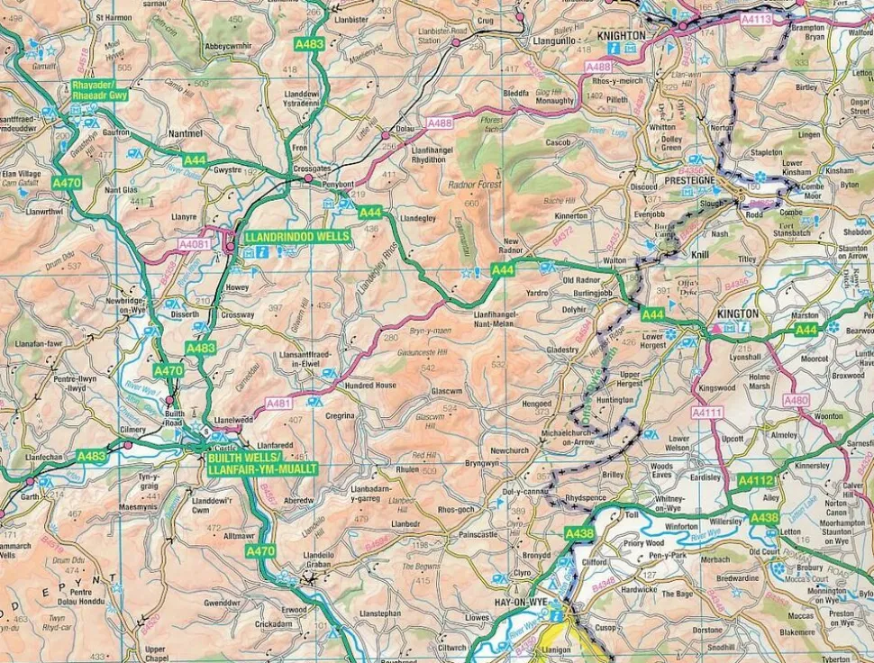 Ordnance Survey Wegenkaart 6 Wales - Midlands West