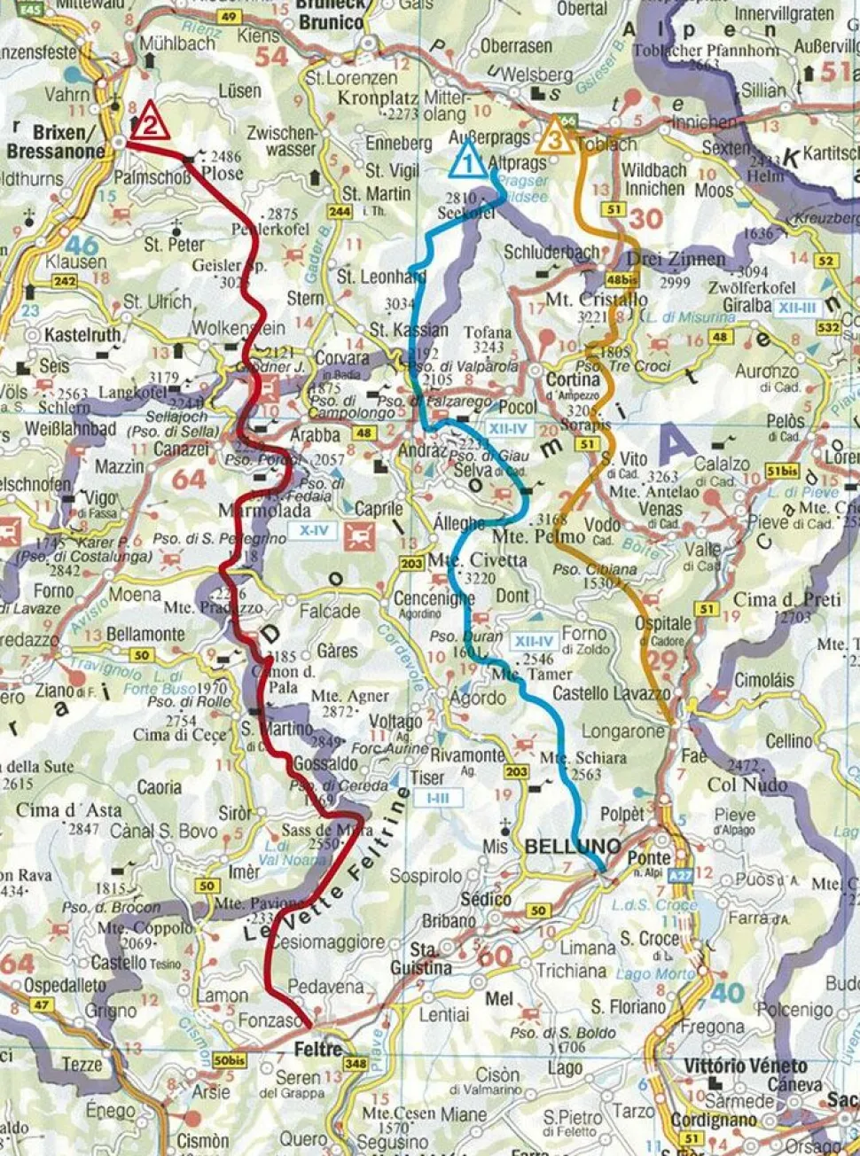 Rother Wandelgids Dolomiten Höhenwege 1-3