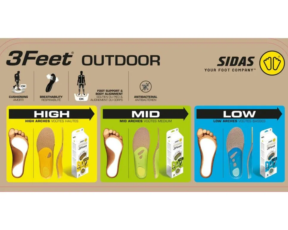 Sidas 3 Feet Merino High Neutral - inlegzolen