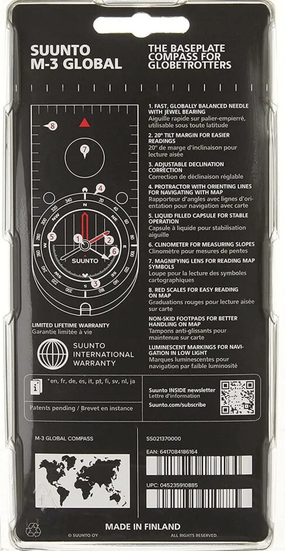 Suunto Plaatkompas M-3 G/CL CM Global Balance System